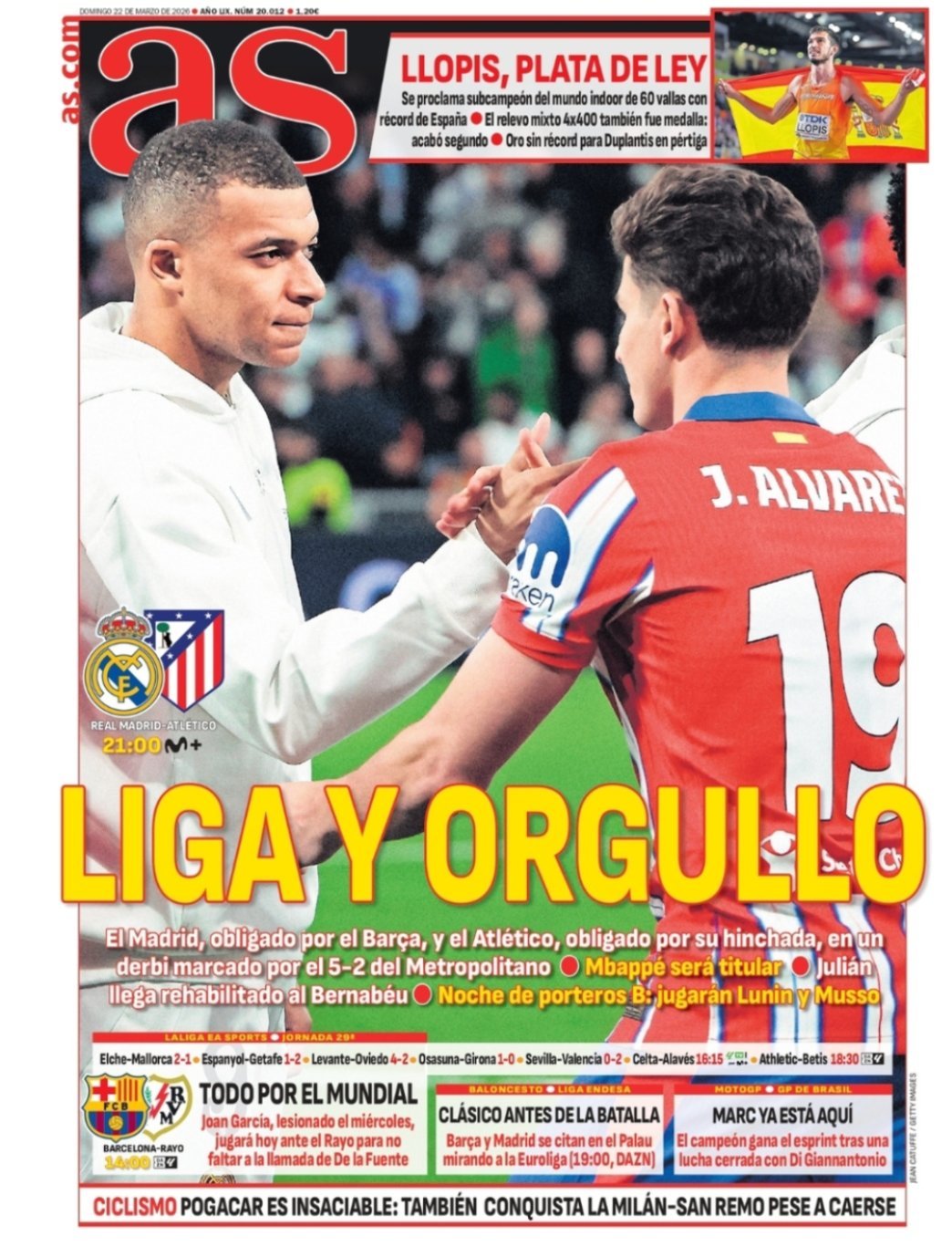 皇马 《阿斯》为了联赛，为了骄傲皇马迫于巴萨和马竞的竞争压力，也迫于在大都会球场