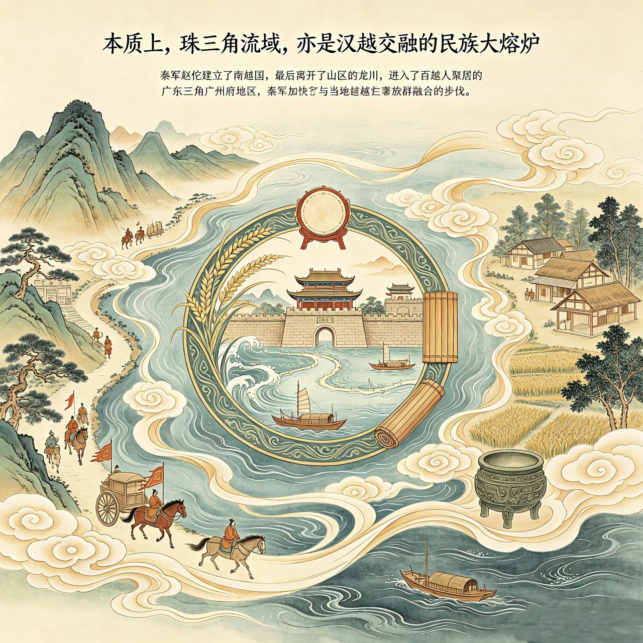 历史上，以珠三角为代表的岭南地区，虽算是百越文明最为重要的那种核心地带。
但它也