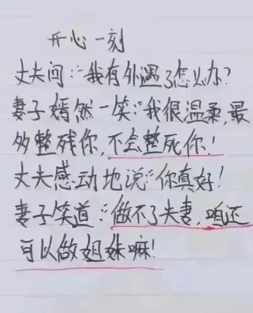 呵呵，这篇小短文太搞笑了！！！我不会整死你，但会打残你！真的是太温柔了！
#妙笔