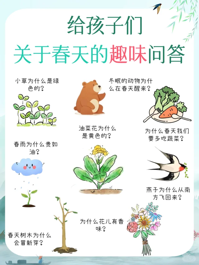 和孩子探索春天的奥秘