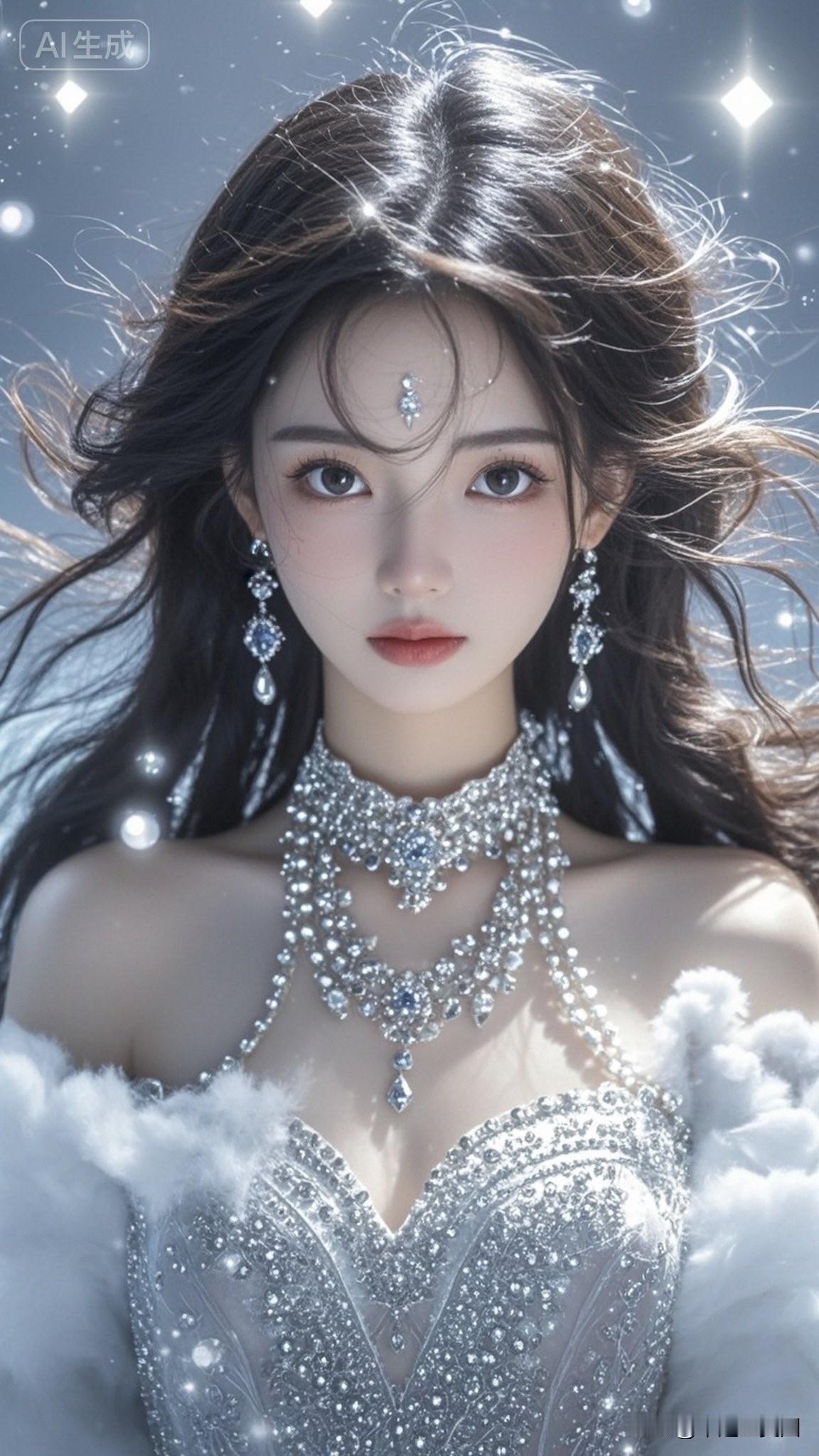 这姑娘的裙子好闪啊，像公主一样。