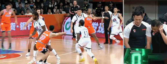 坏动作！今晚CBA常规赛第11轮福建主场对阵山东的比赛中出现恶意伤人动作：首节比