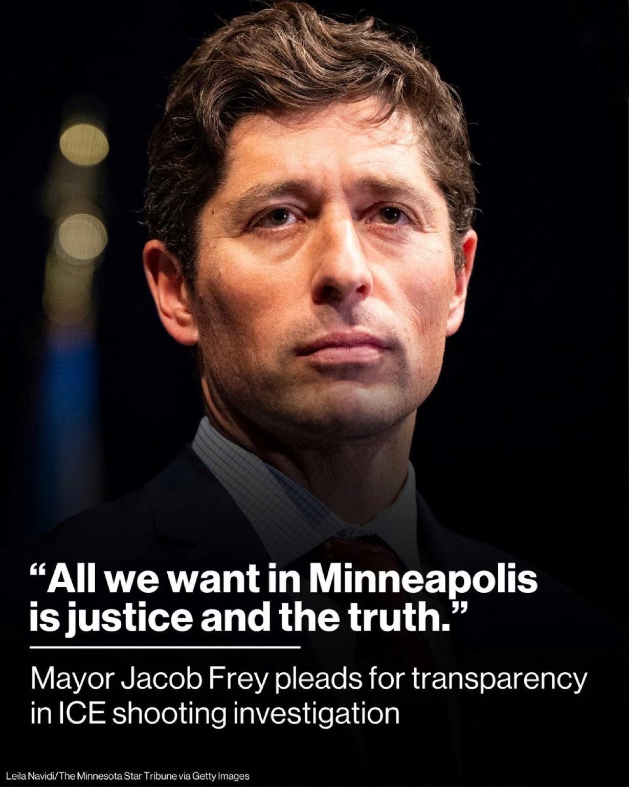 美国明尼阿波利斯市长Jacob Frey正在要求增加透明度，并敦促联邦调查人员将