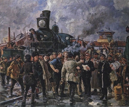 🔴1905年10月20日，全俄十月政治大罢工爆发。这是俄国第一次总罢工，标志着
