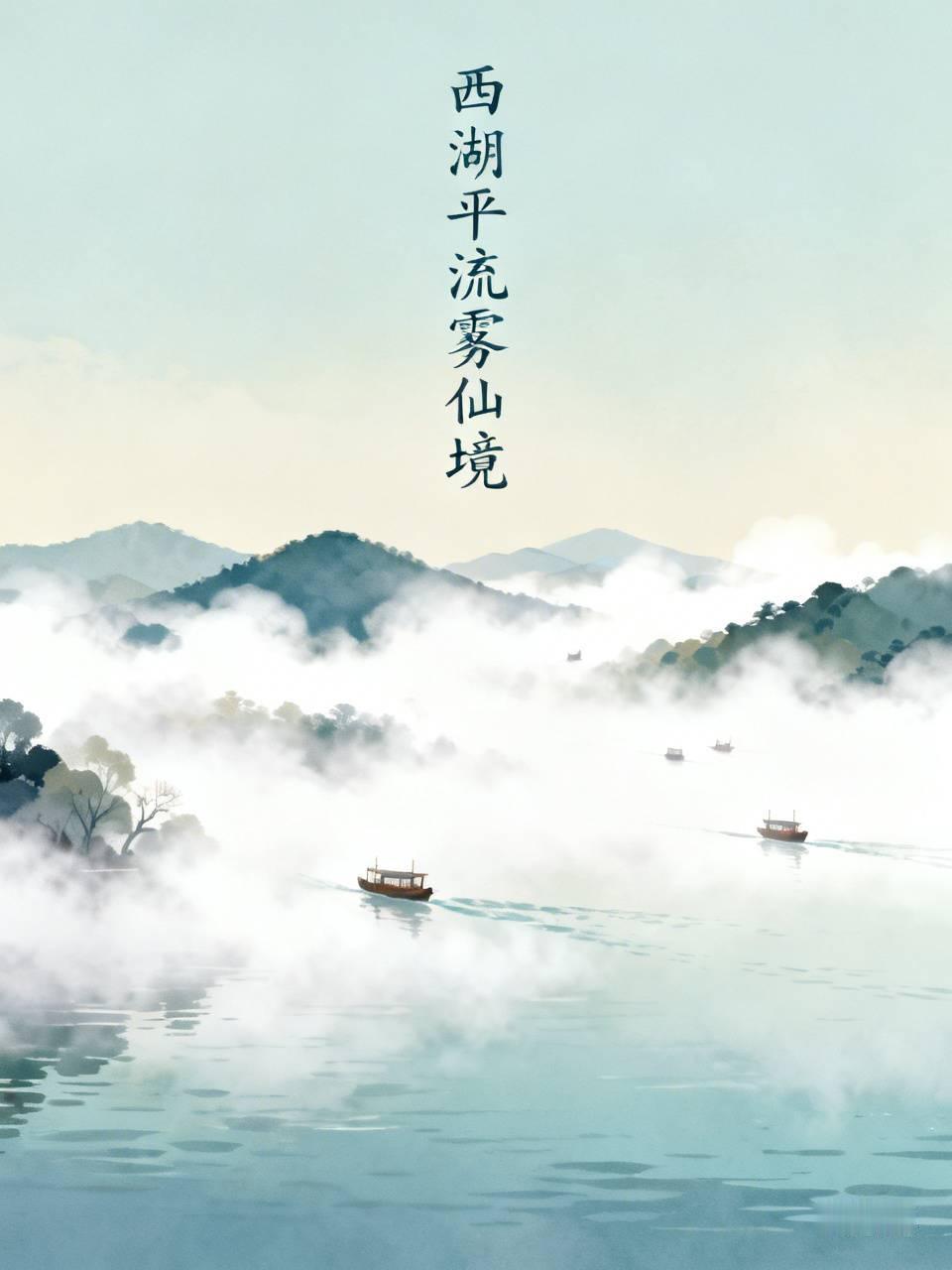 西湖惊现“平流雾仙境”，这景象简直绝了！平流雾就像一层薄纱，轻柔地笼罩着西湖，让