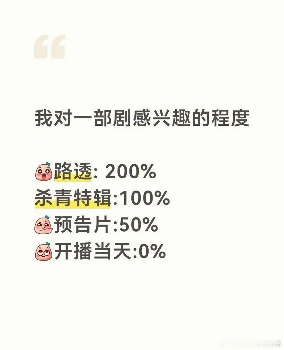长剧现状👇 其实杀青特辑都没有100% ​​​