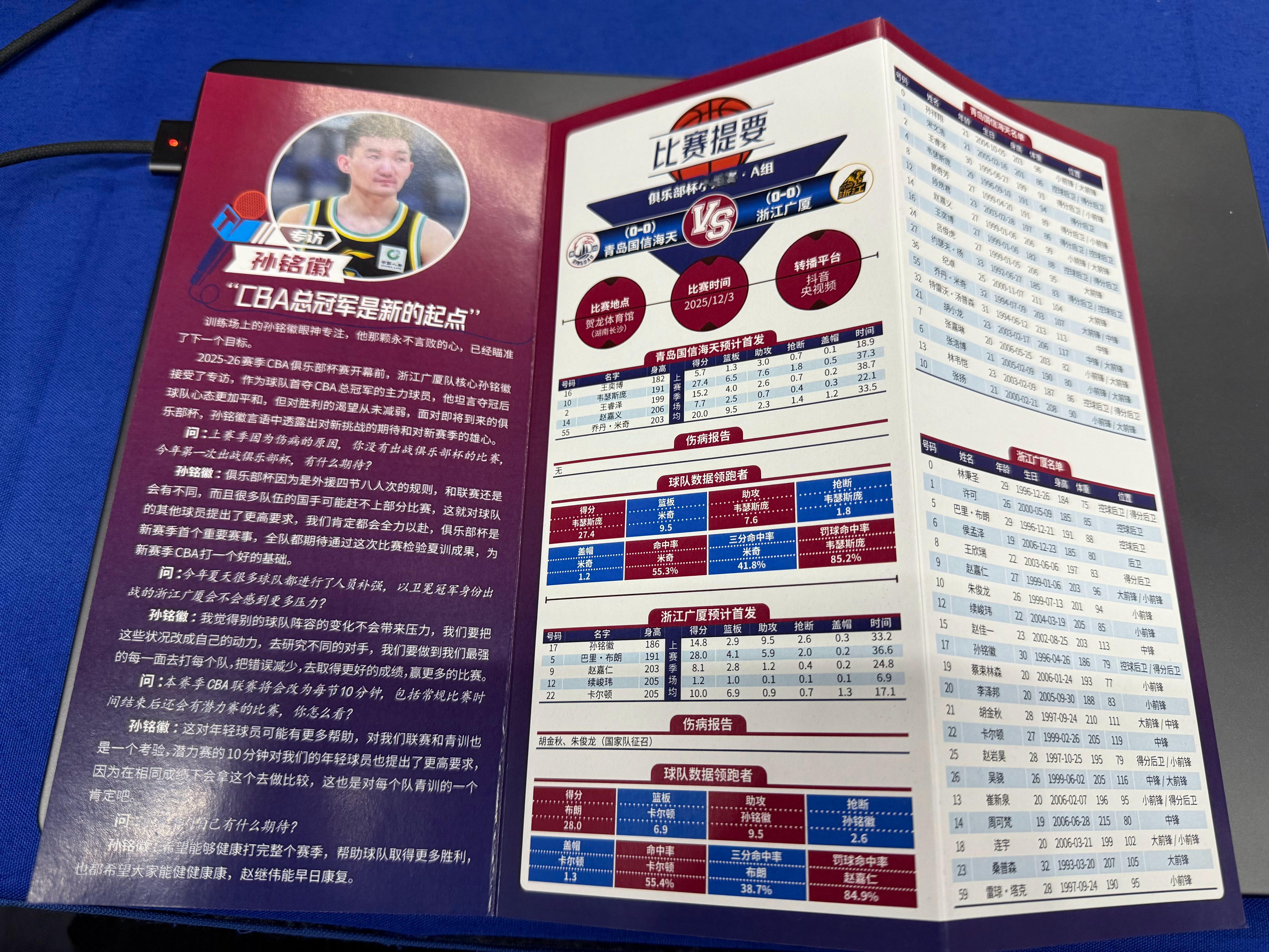 长沙赛区的媒体招待不错，尤其这个“比赛提要”，对媒体工作帮助很大 cba俱乐部杯