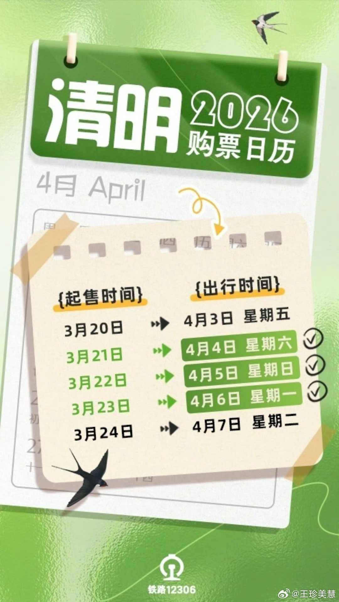 清明小长假火车票已开售刚打开12306，发现清明小长假的火车票居然已经开售了！4