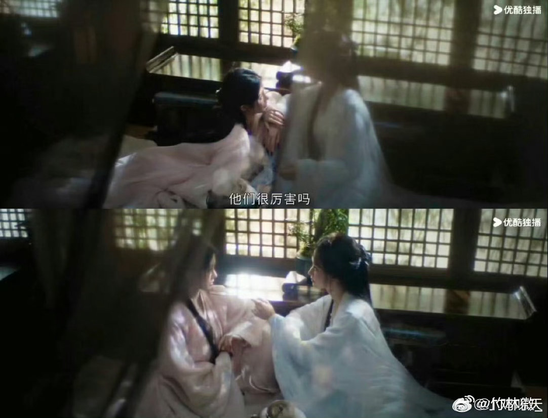 月鳞绮纪有自己的青蛇白蛇鞠婧祎和陈都灵同框太有氛围感，一柔一灵，像两只入世小灵狐