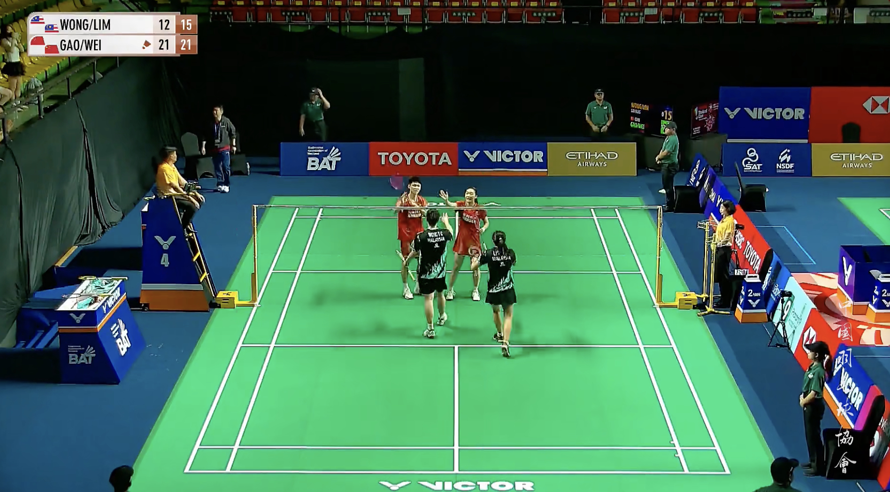 高家炫/魏雅欣🇨🇳 21-12、21-15 🇲🇾黄天启/林秋仙下轮对手：