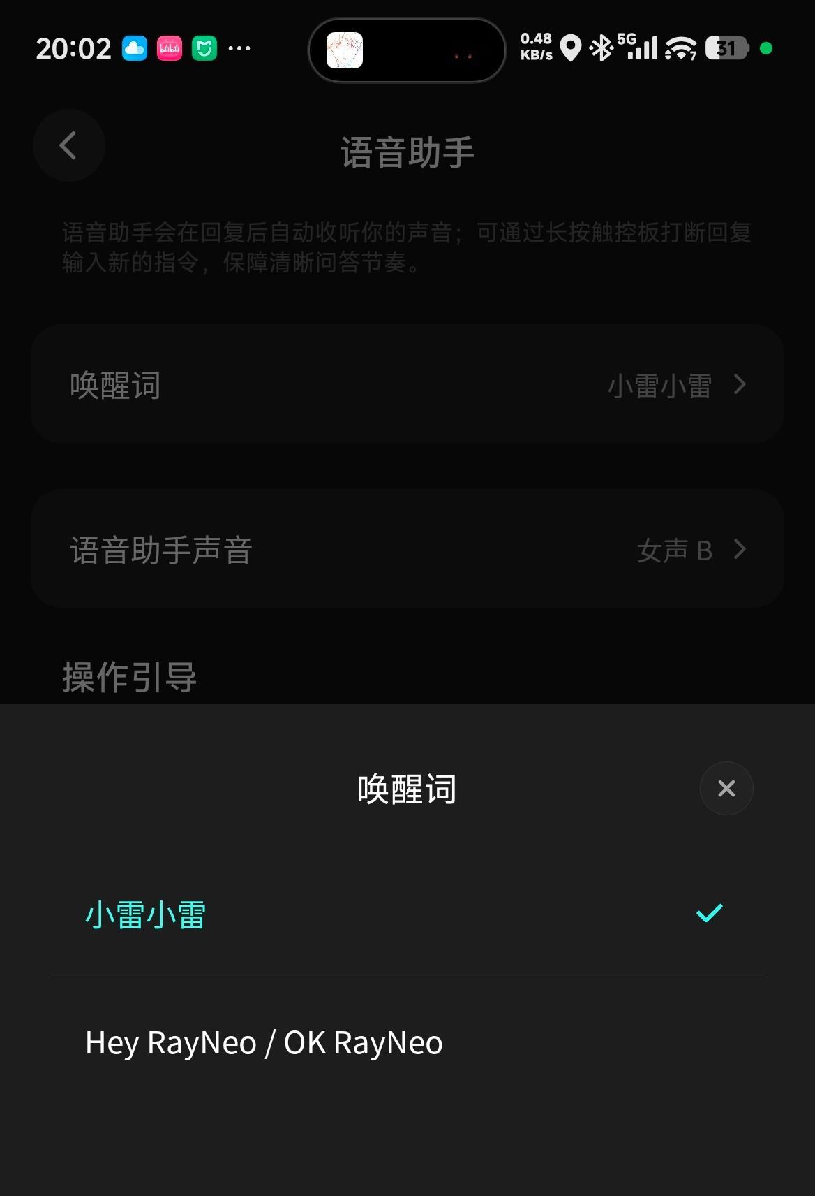雷鸟眼镜的语音助手唤醒词是小雷小雷 ​​​