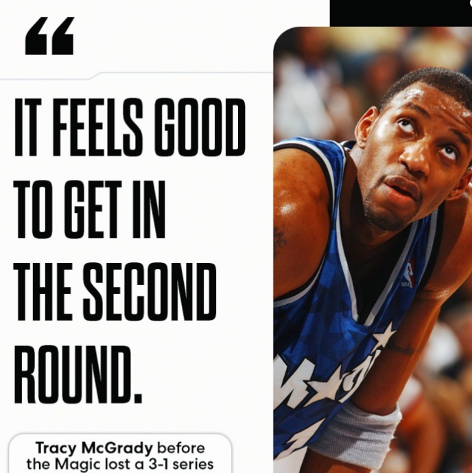 2003年东部首轮，8号种子魔术3-1领先活塞。有传闻称麦迪当时表示：“进入第二
