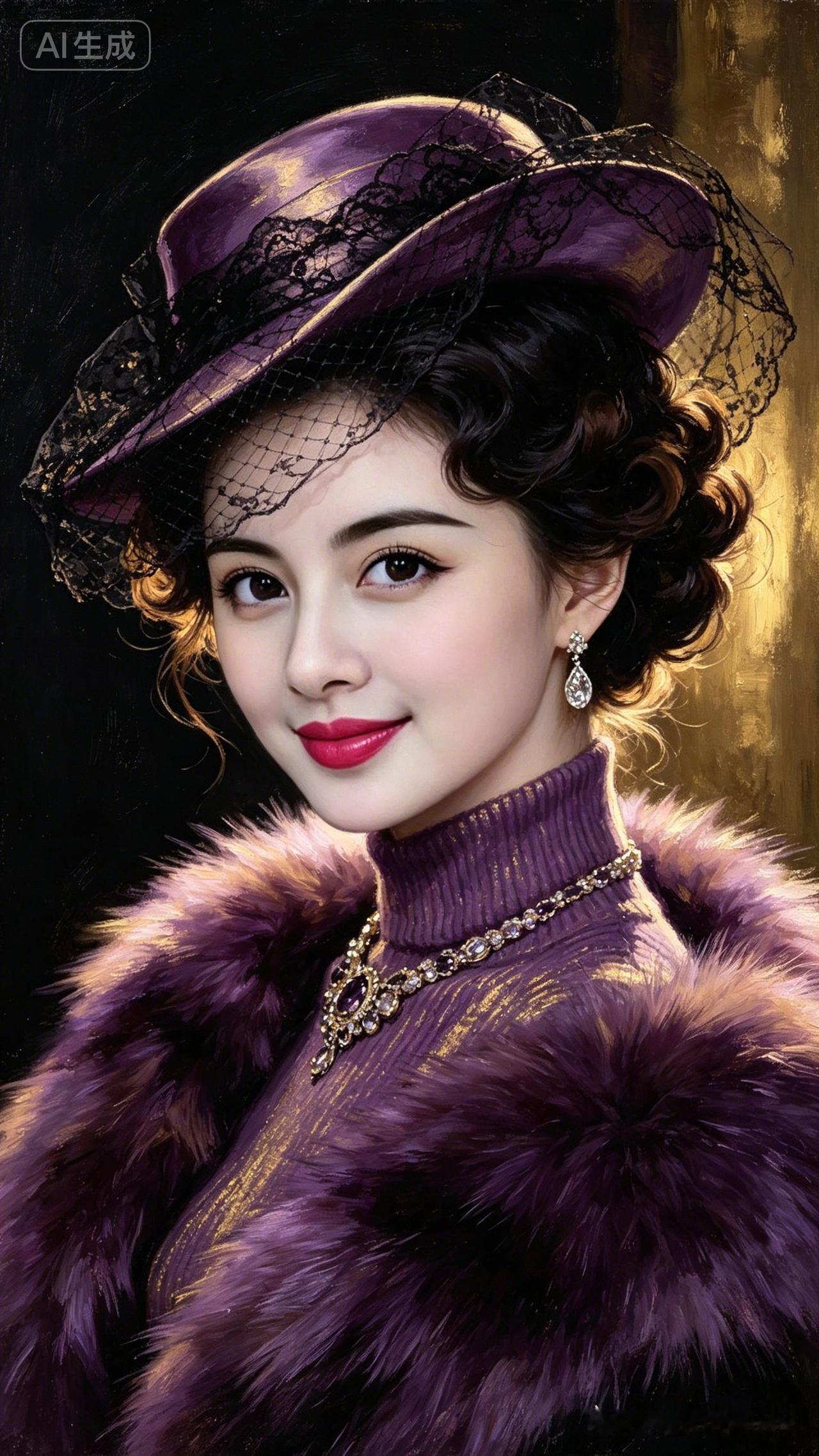 这是一位穿着华丽的女士画像。