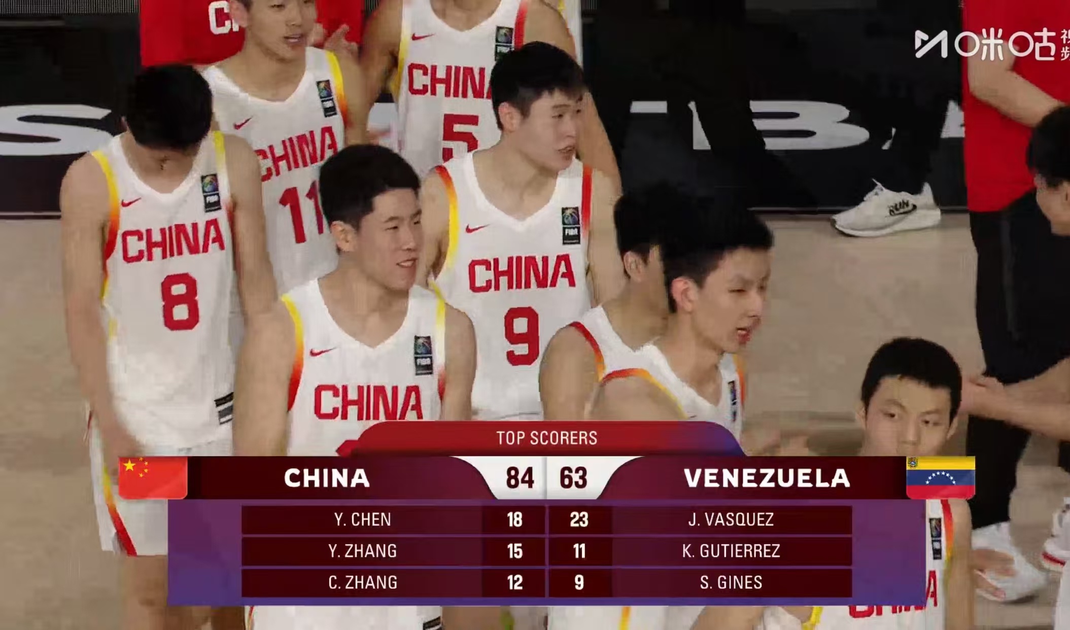 也是今天，中国U17在世界杯排位赛逆转委内瑞拉，篮板赢了对手5个，四成命中率投进