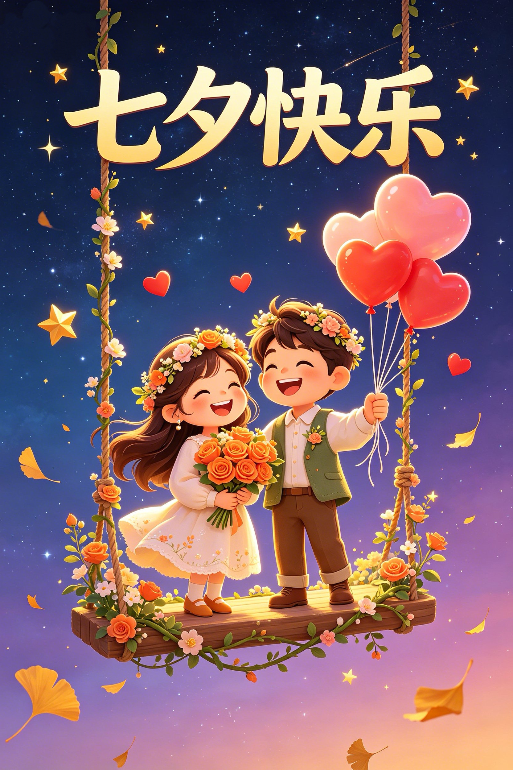 2026七夕情人节情侣祝福图片海报壁纸拿图吱一声噢～ 七夕节七夕快乐