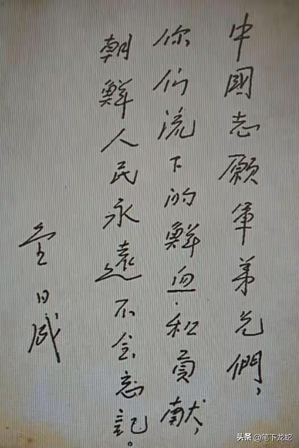 王铎：金日成的钢笔书法，怎么样？