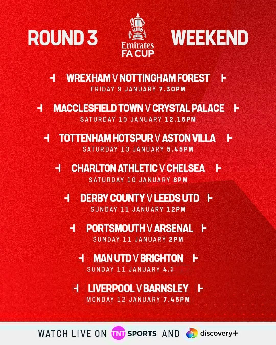 足总杯开球时间确定 