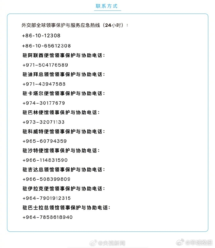 【#在伊中国公民务必牢记这些电话#↓↓扩散周知！】2月28日，美国、以色列对伊朗