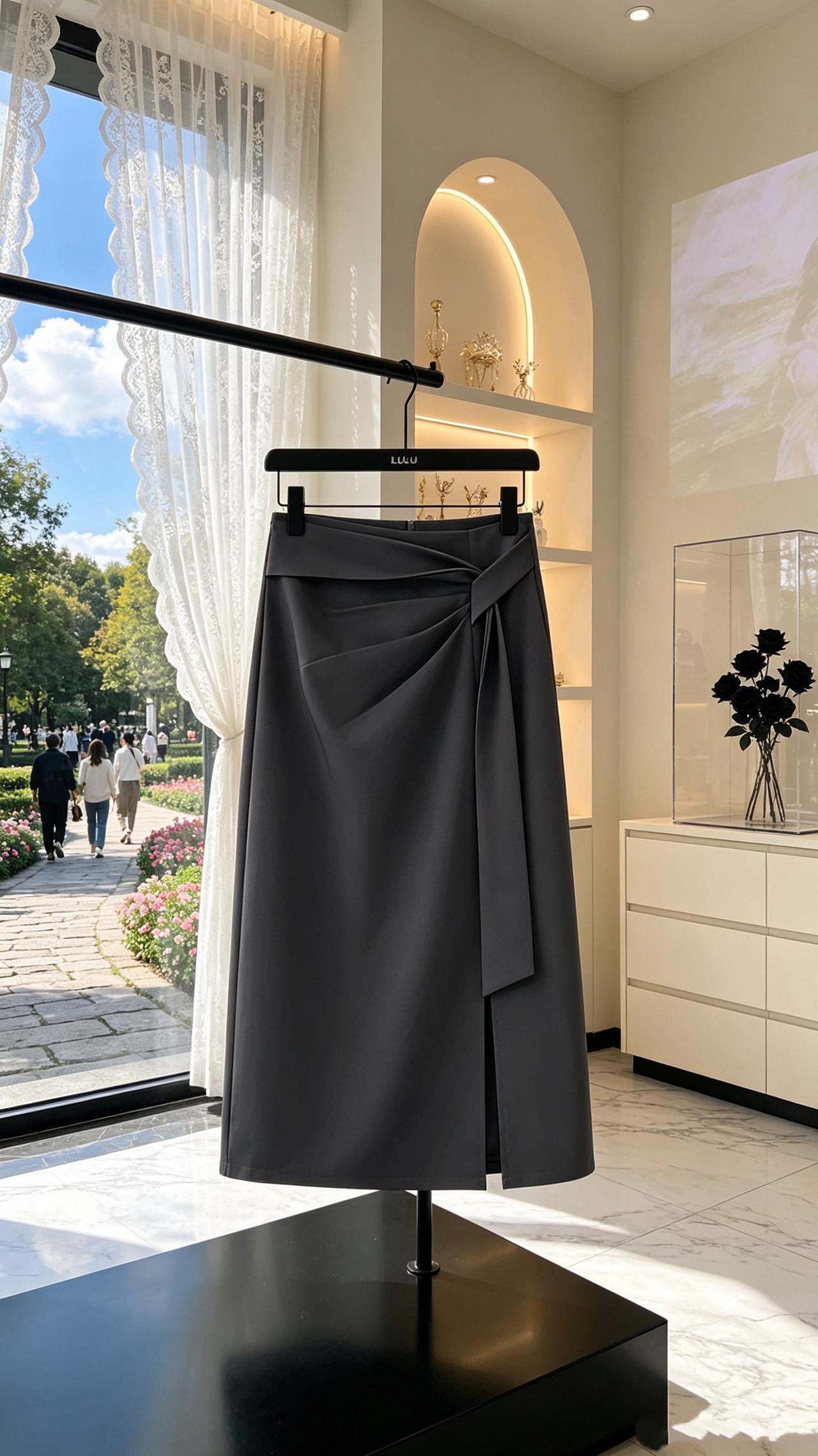 休闲半身裙高腰显瘦谁穿谁好看 面料柔软舒适 优雅与舒适并存