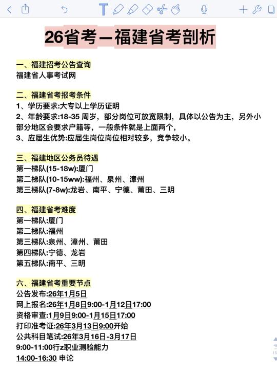 一次性讲清楚福建省考！