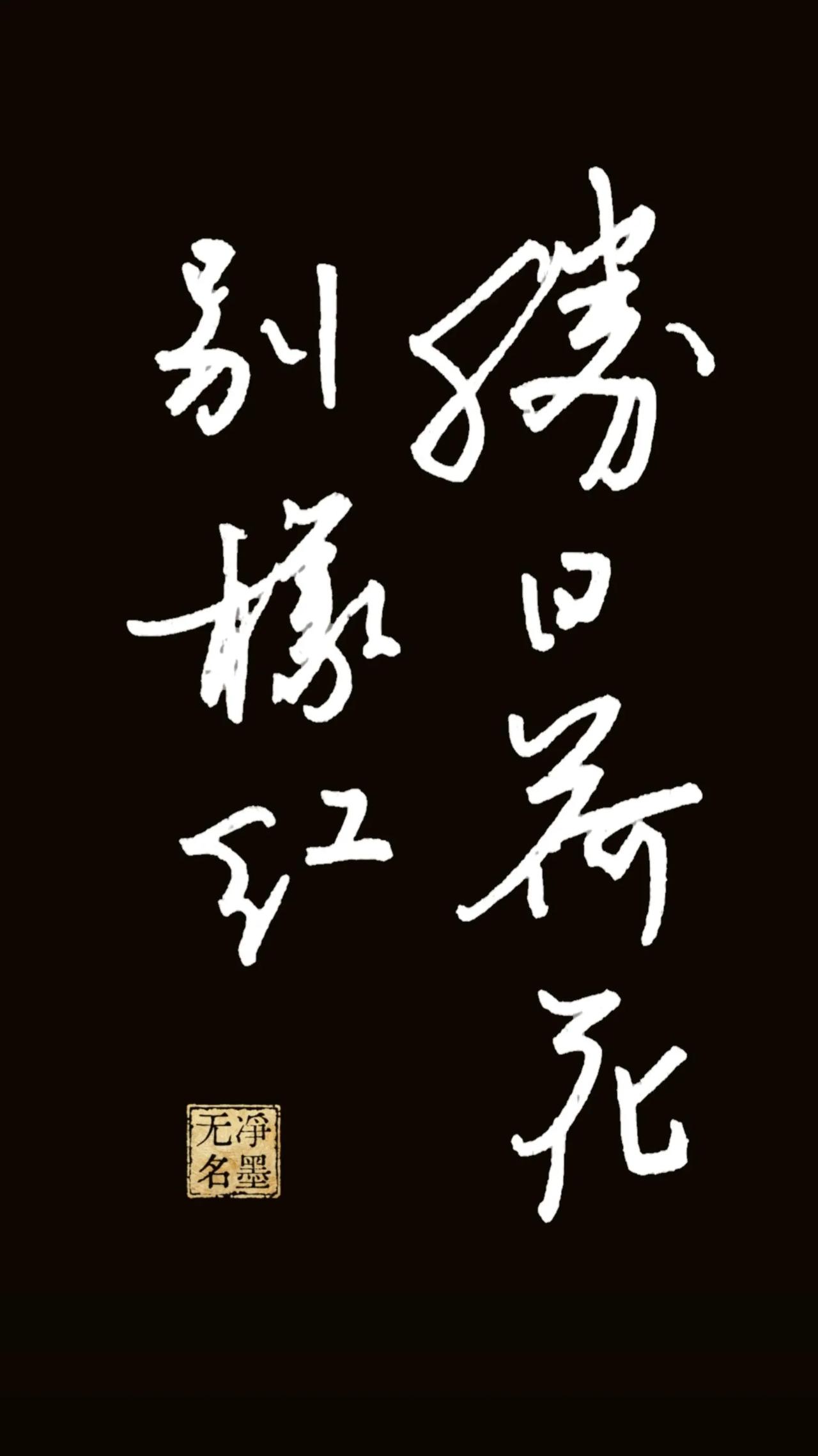 钢笔书写名句：映日荷花别样红
原图草书做了连绵简写，字形拆解：
映日荷花别样红