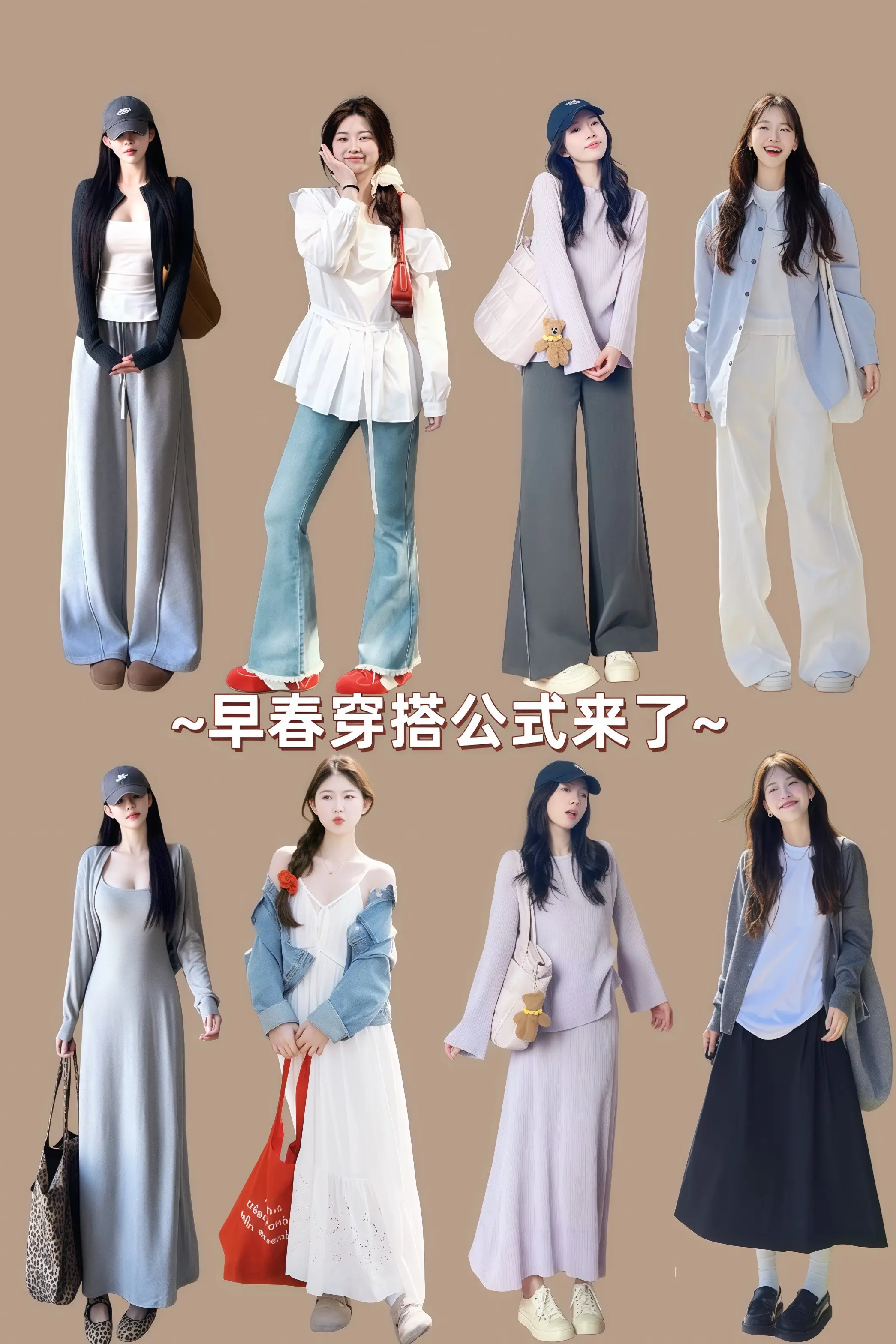 早春穿搭公式来了 韩系穿搭时髦精 温柔风穿搭开春搭配