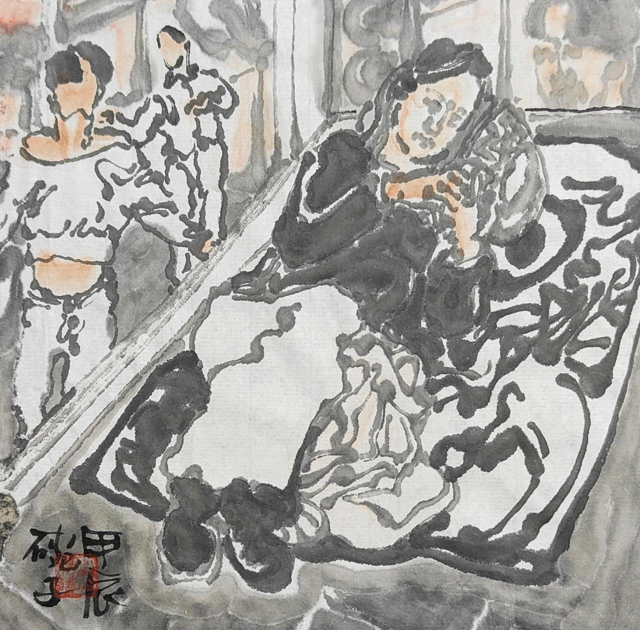 碗子的1/4平尺水墨《逍遥生活》系列
​兜里木有多少元子，依然活的快乐。佩服精神