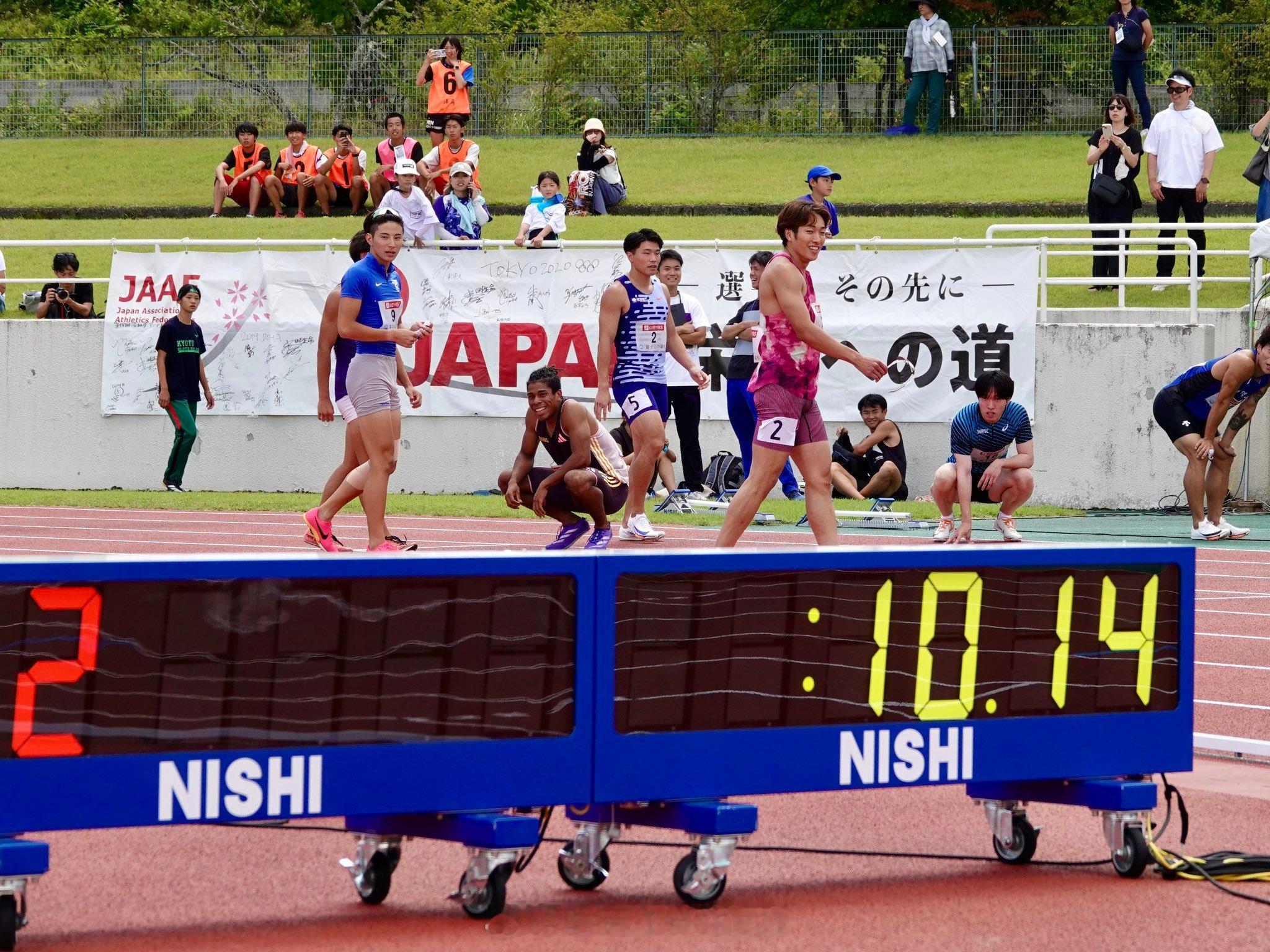 今天还有个消息，泉谷骏介跑了一枪，10秒14（+2.1）奥运会后，选手们跨项目玩