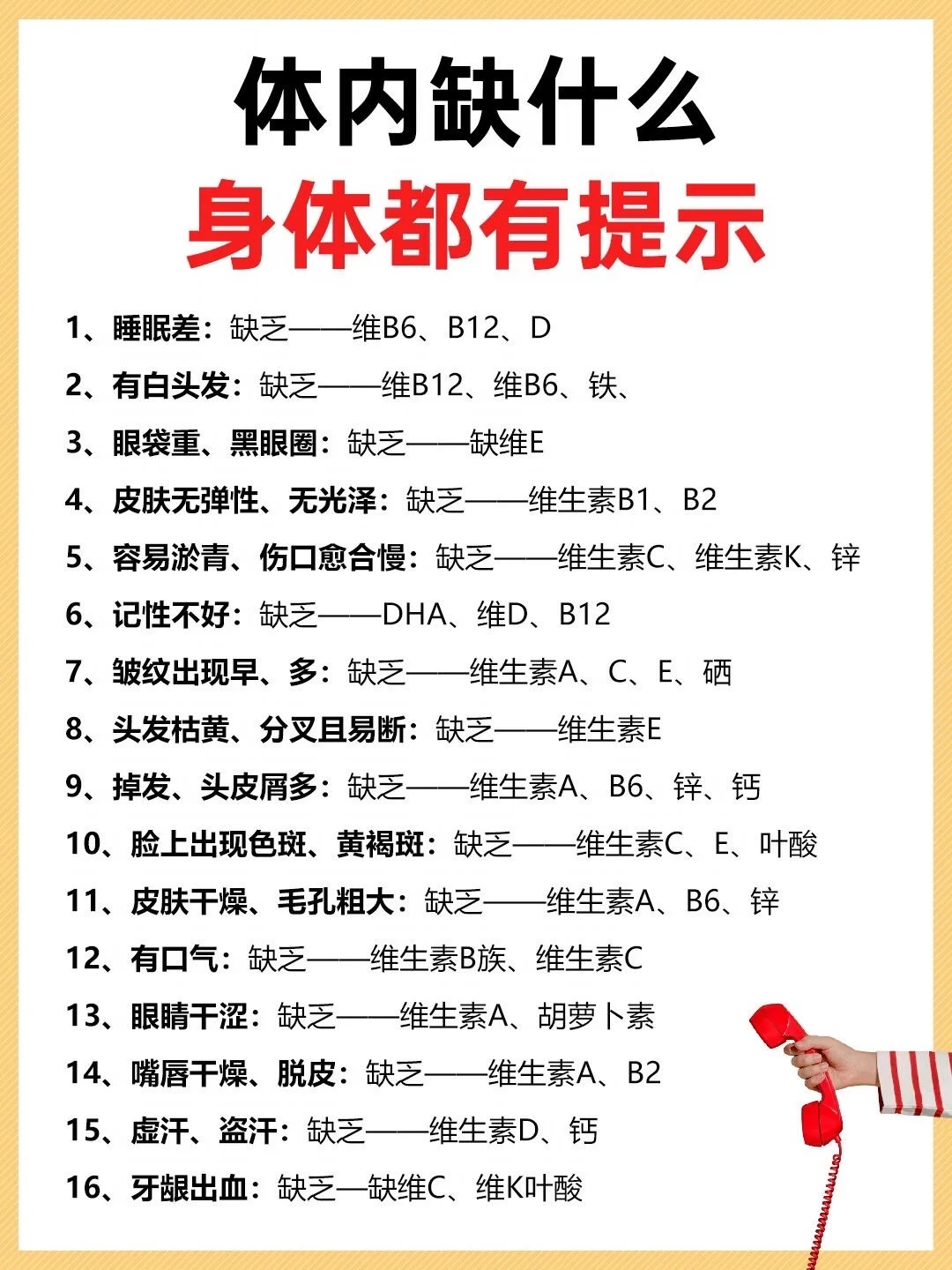 🔥一分钟自查体内缺什么❗️附超详细食补指南