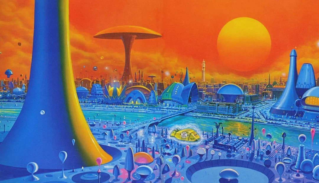 伦敦，25万年之后丨《宇宙之旅》（1980）插图by Angus McKie ​