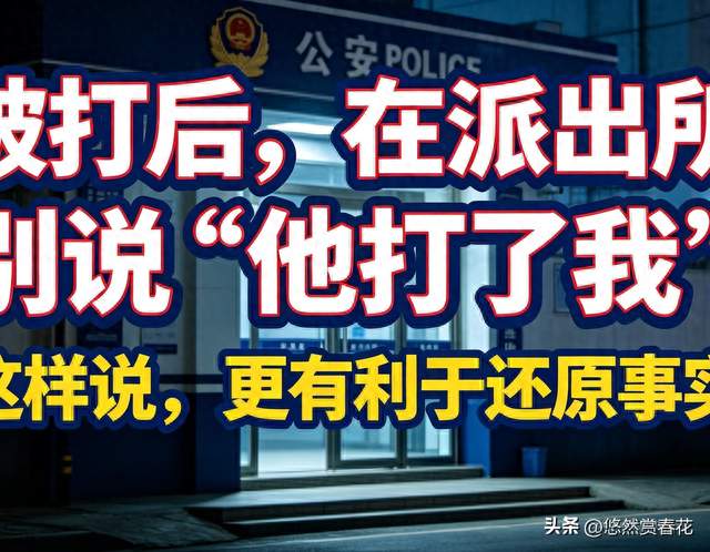 如果被人殴打了，在派出所千万不要说“他打了我”，一定要这样说