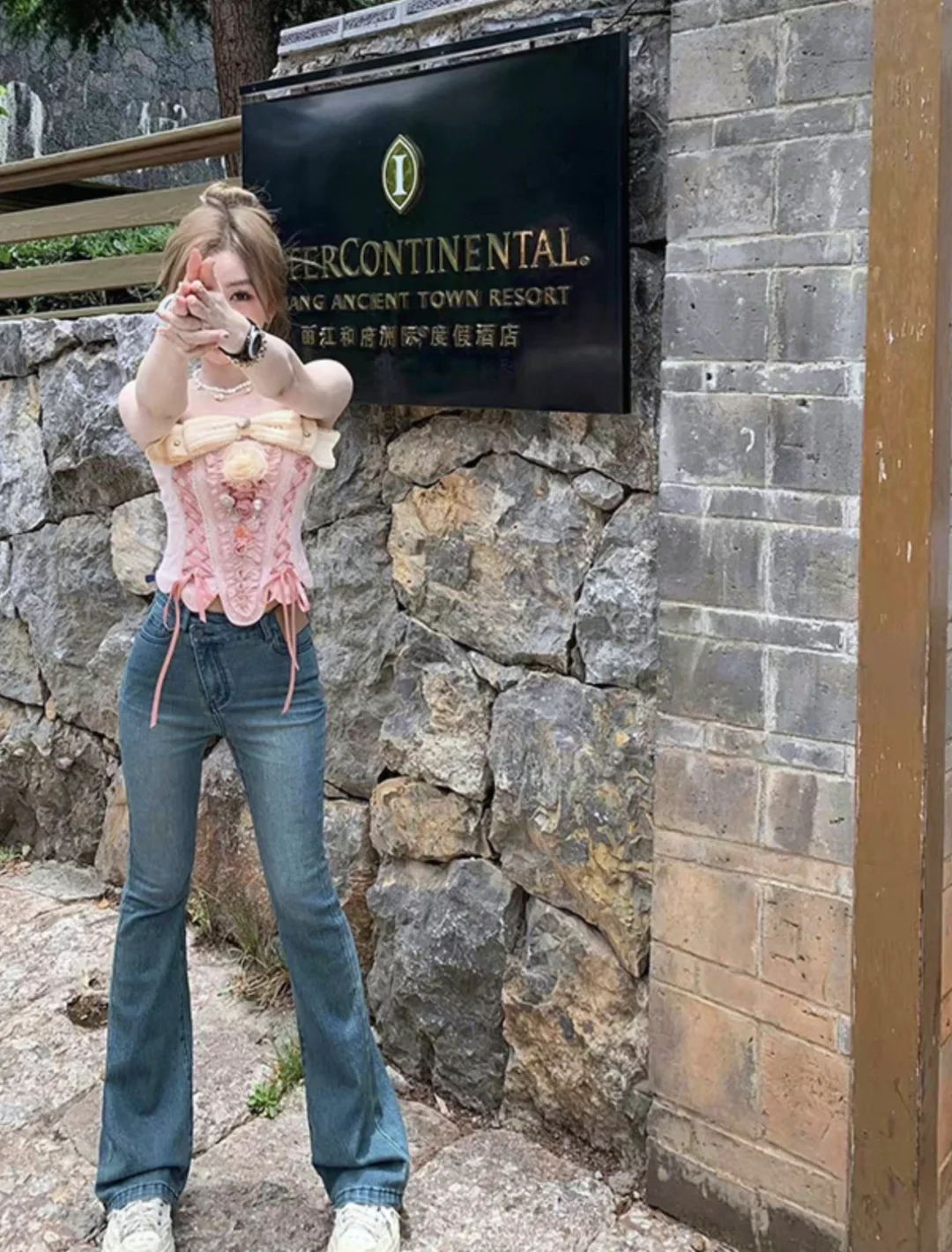 甜辣风穿搭 抹胸穿搭 吊带穿搭 甜辣风 游玩拍照穿搭