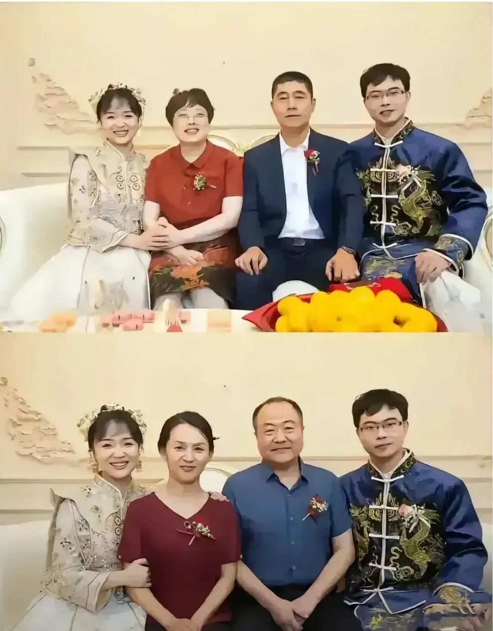 哪两位是新娘的亲生父母？哪两位是新娘的公公婆婆？