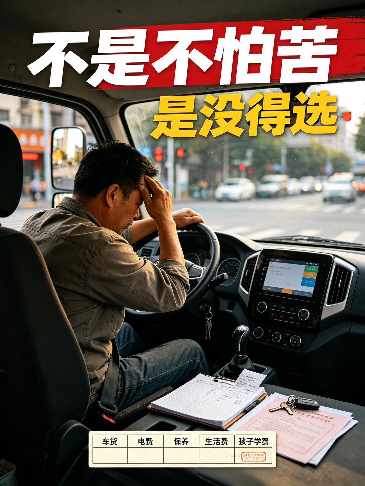 别人以为跑货拉拉的中年男人，天生就扛得住累，其实不是不怕苦，只是没有别的选择。