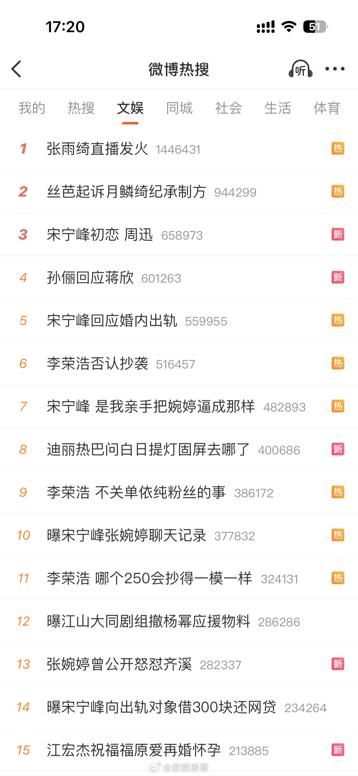 热搜都是小三小四有点难过 