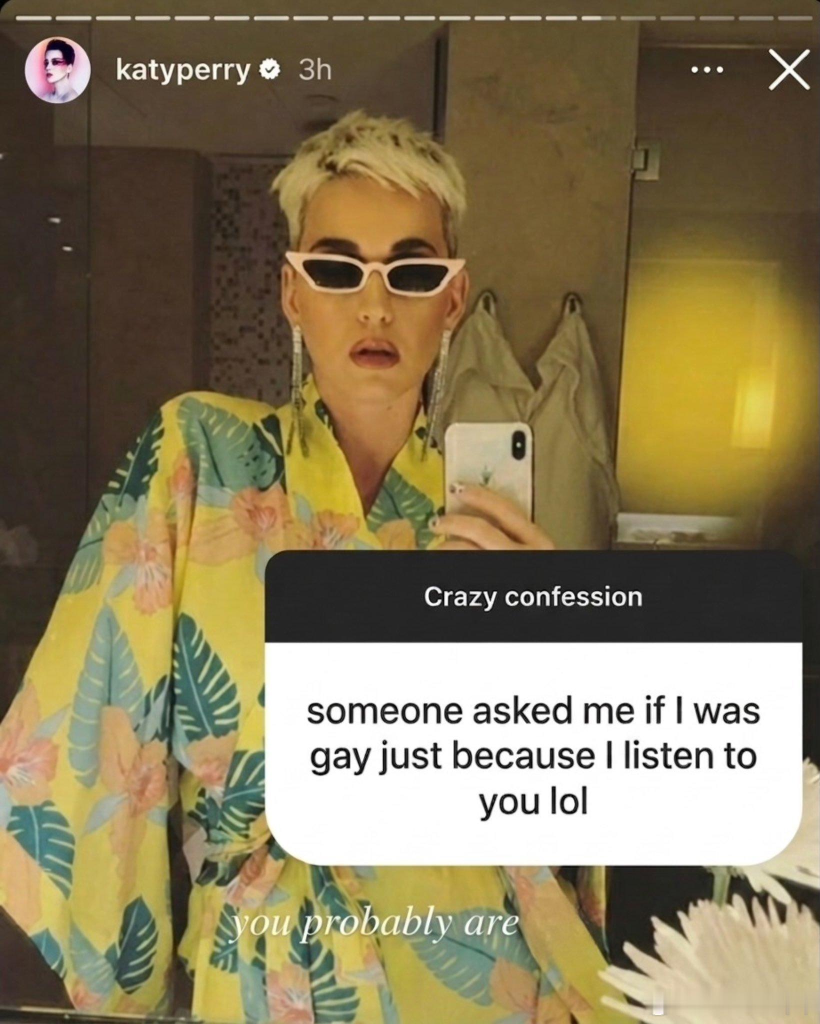 经典回顾水果姐Katy Perry回应一位网友的真心话投稿：妈呀大姐，有人就因为