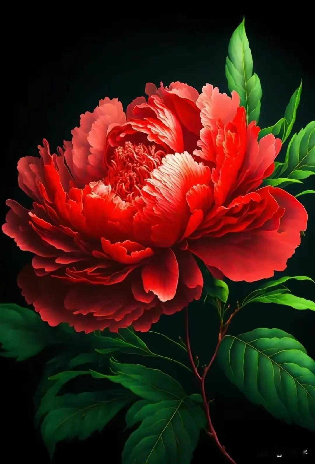 首发原创/刘忠学

七律：红牡丹

硕圆花瓣层层措，花团紧簇绿叶托。
黄蕊中间开