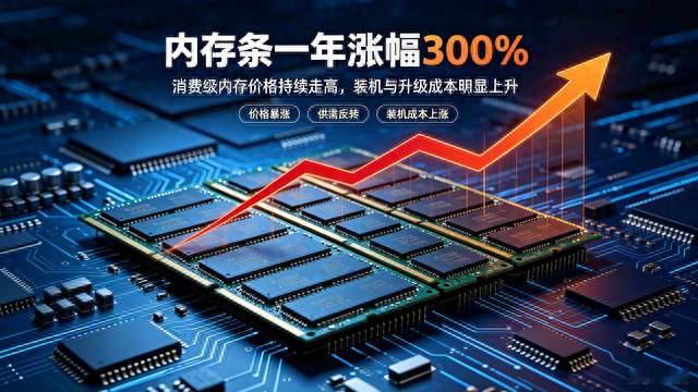 内存条一年涨幅300%，内存市场迎来大幅涨价潮