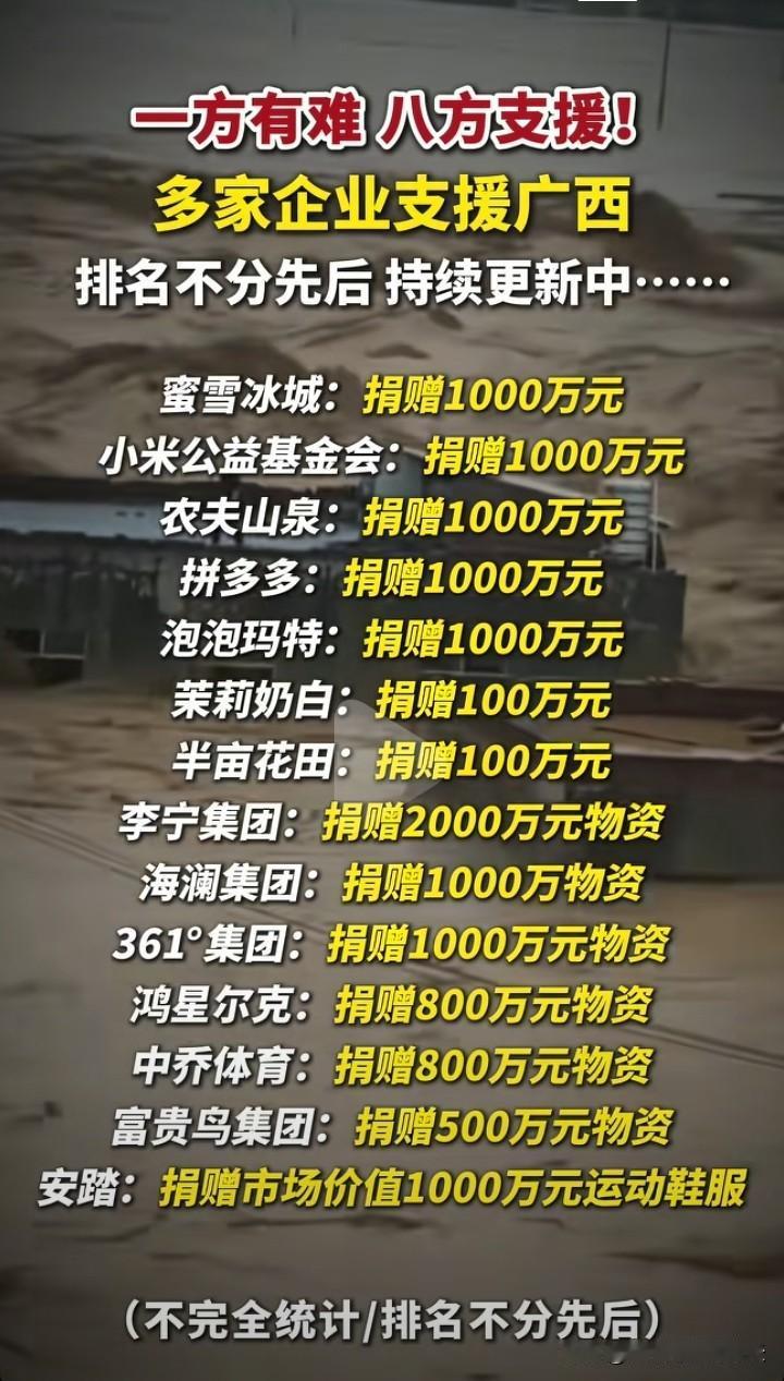 洪水无情人有情，广西的这次洪涝灾害牵动着亿万国人的心，无论是商家还是个人，大家都