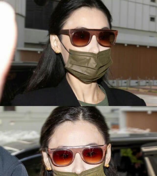 张柏芝在法庭上崩溃大哭时，她脸上的妆没有花。
睫毛根根分明，口红依旧在唇线内。