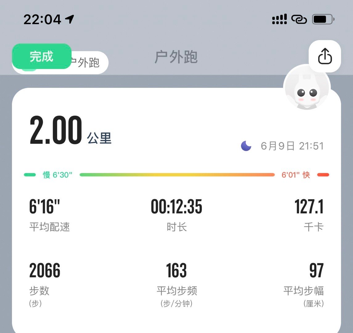 2公里，12分钟 