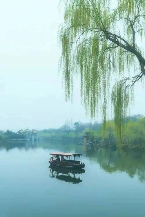 扬子江头杨柳春，杨花仇杀渡江人。
数声风笛离亭晚，君向潇湘我向秦。
偶然间邂逅了