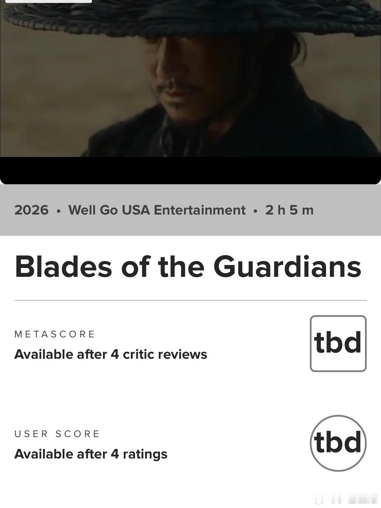 电影镖人目前海外评分烂番茄新鲜度92%，爆米花指数98%IMDb 7.4分；信箱