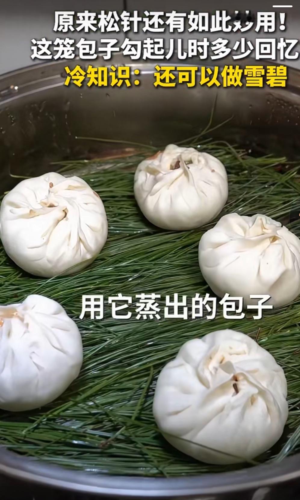 原来松针还有如此妙用，这笼包子勾起多少人的回忆！
清晨，桂林七星区七星路的老面松