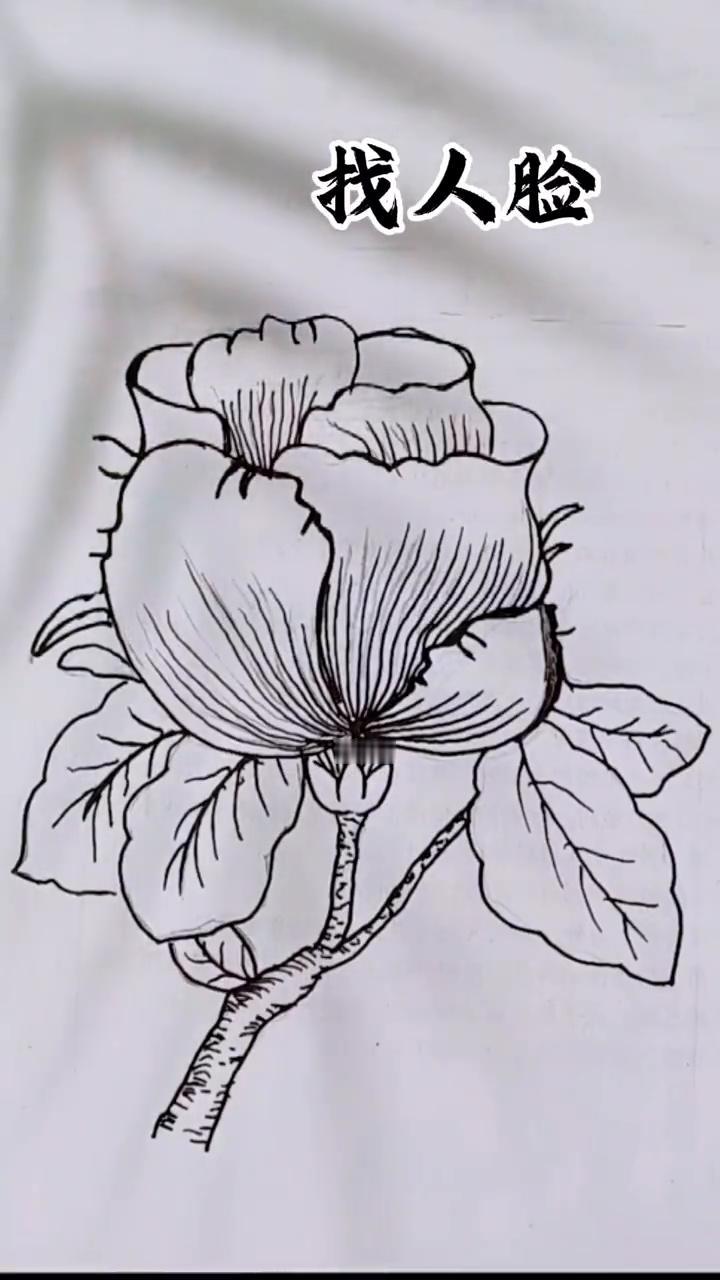 找人脸。
这幅画中隐藏着五张人脸，能找到三张就已经很厉害了，你能找到几张？