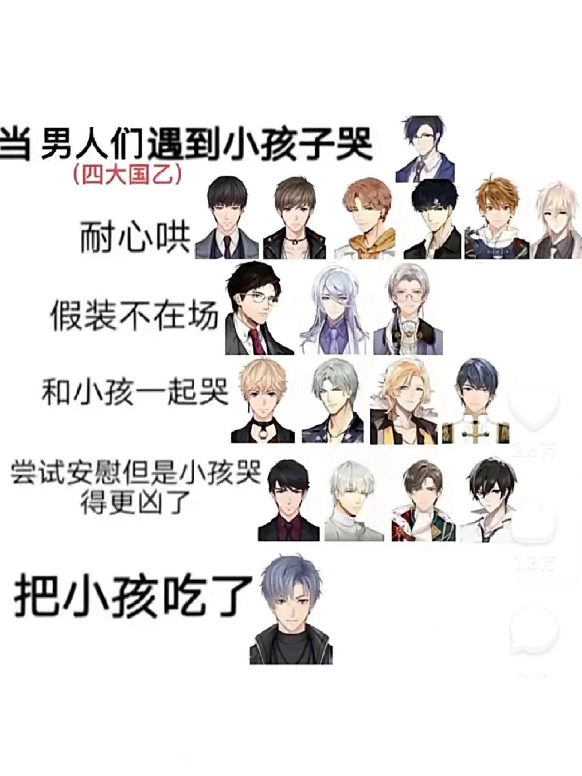《当男人们遇到小孩子哭》#光与夜之恋##恋与制作人##未定事件簿##时空中的绘旅