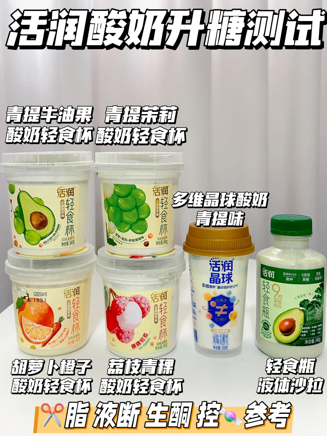好喝不酸|减脂期可冲❗活润酸奶升糖测试