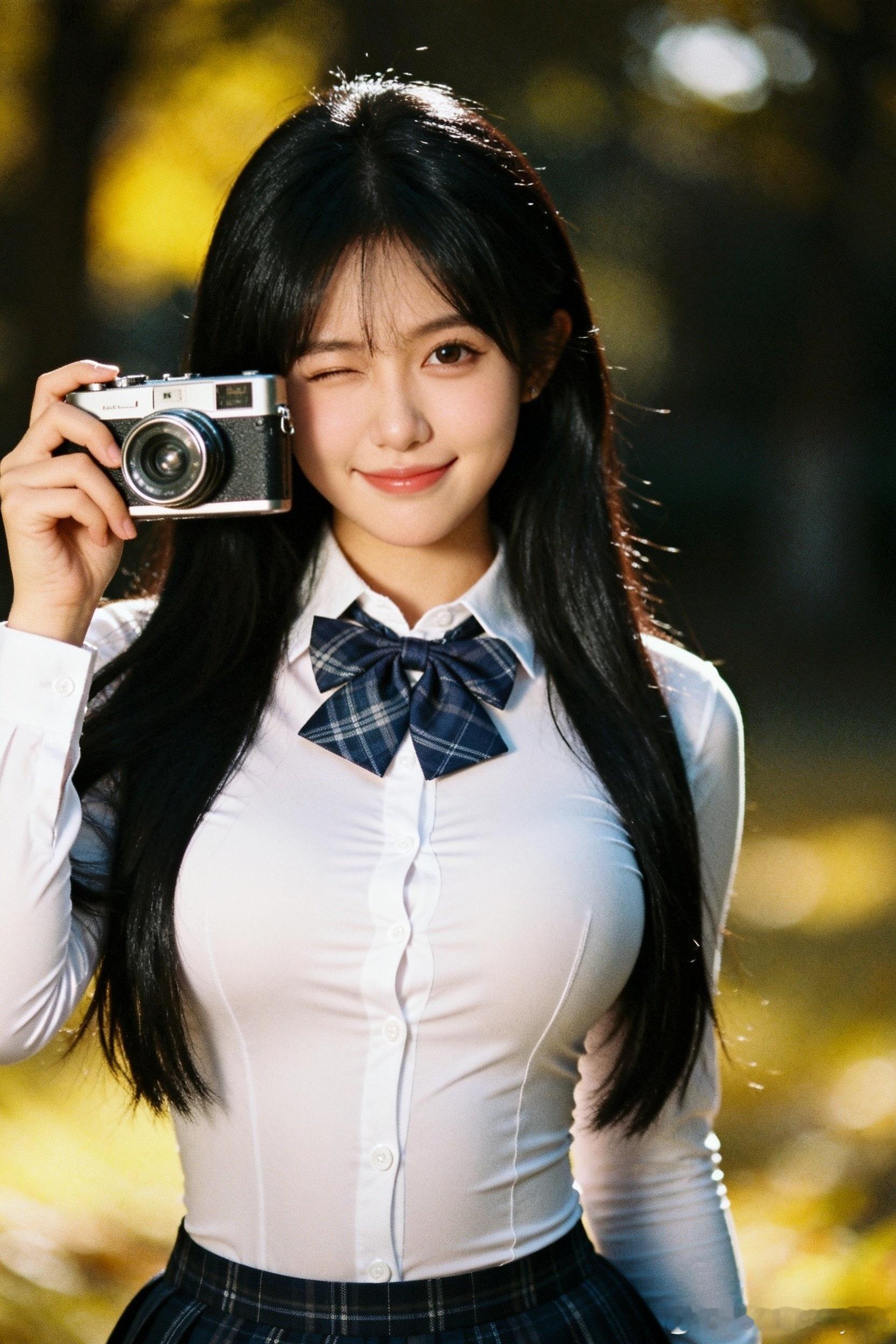 秋天的落叶是秋天的礼物！可可爱爱！其实送给你的礼物是我，就问你喜不喜欢我！行摄漫