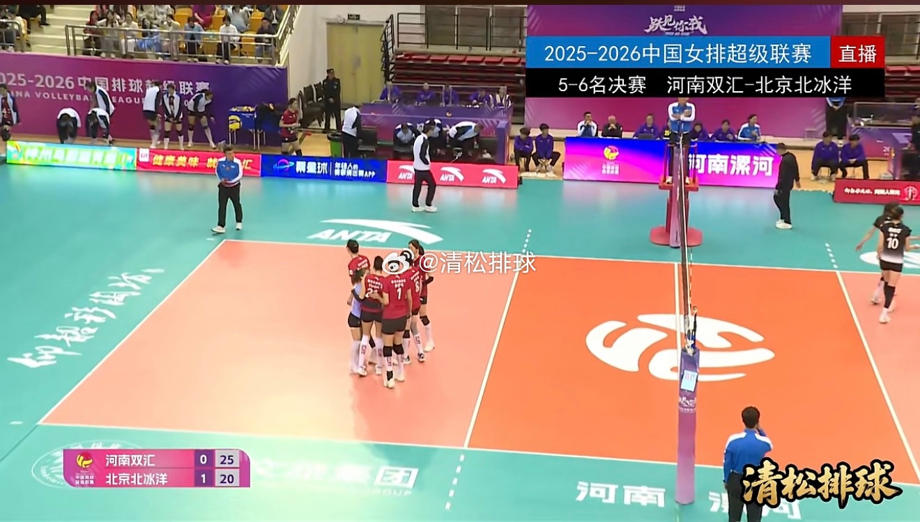 2025-2026中国女排超级联赛A级总决赛5-6名决赛第一回合河南双汇vs北京