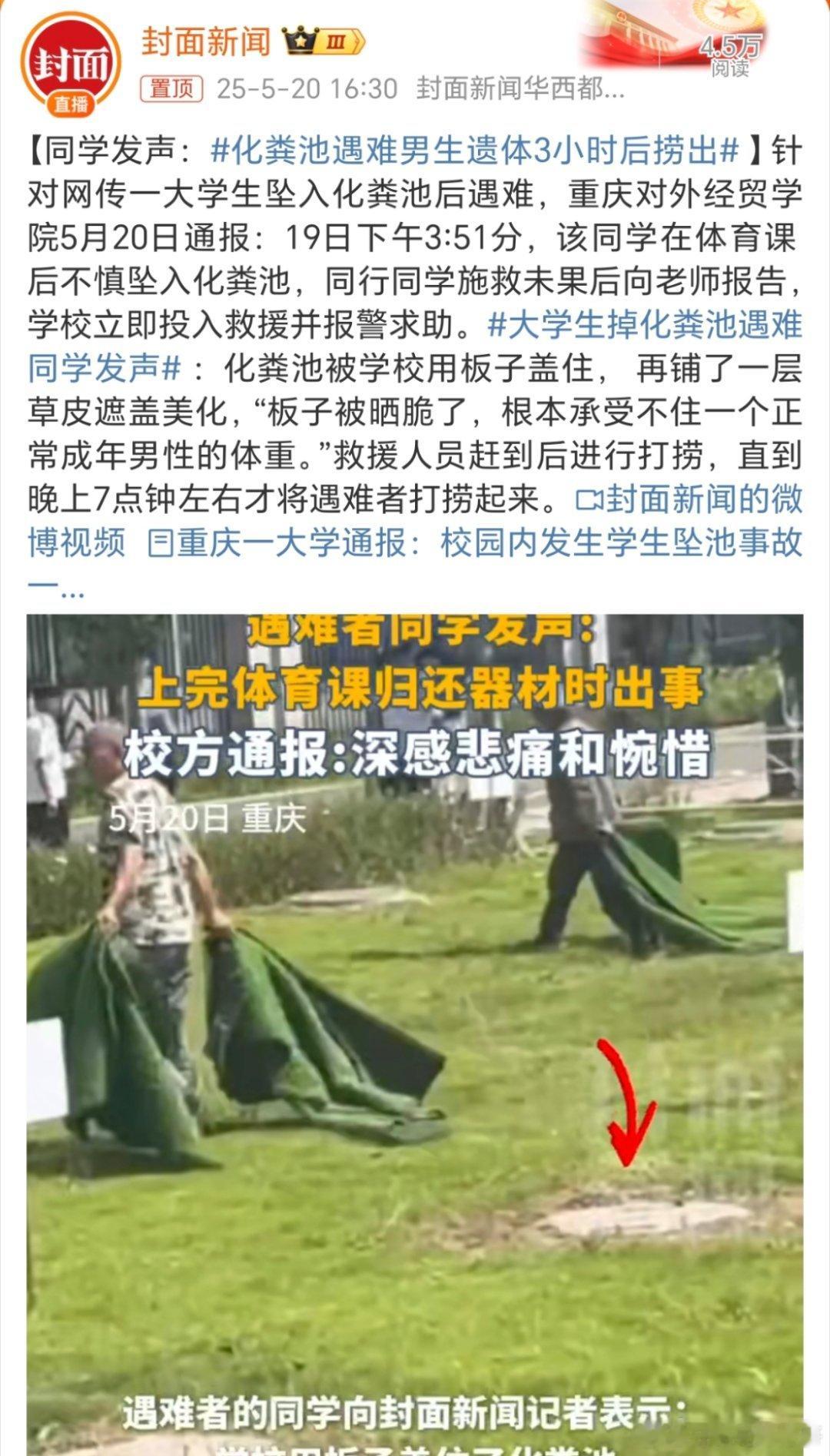 大学生掉化粪池遇难同学发声这个里面说的板子是木头的吗？不应该是水泥板子吗？[疑问